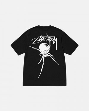 Stussy Arachnid Pigment Dyed Tricko Čierne | SK-70INUBRFK