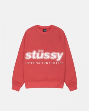 Stussy Blur Crew Mikina Červené | SK-60DIBMQAP