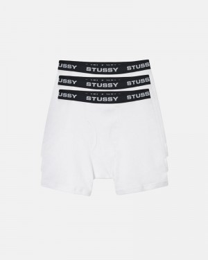 Stussy Boxer Briefs Kratasy Biele | SK-34FWIUXPB